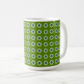 Minimale Blume Retro Avocado Green Kaffeetasse (VorderseiteRechts)
