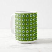 Minimale Blume Retro Avocado Green Kaffeetasse (Vorderseite Links)