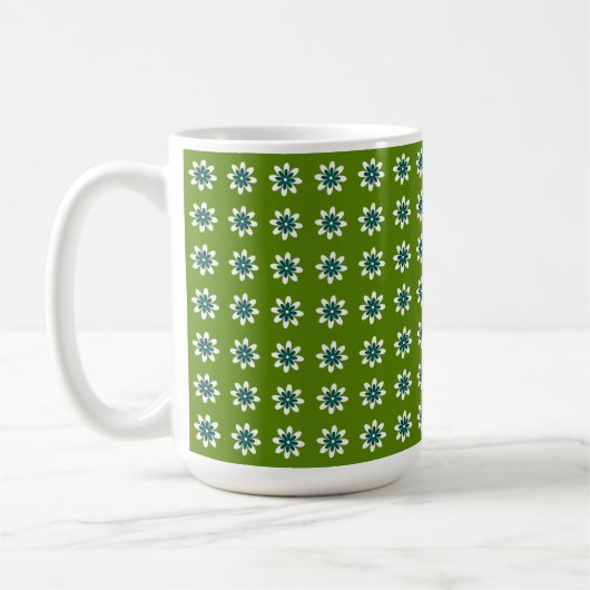 Minimale Blume Retro Avocado Green Kaffeetasse (Links)