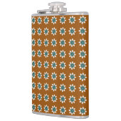 Minimale Blume Retro Earthy Brown Flachmann (Links)