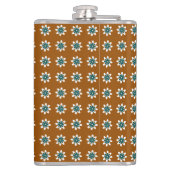Minimale Blume Retro Earthy Brown Flachmann (Rückseite)