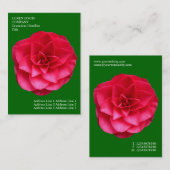 Minimale Blume - Rote Kamelien - Grüne Grüne Grüne Visitenkarte (Vorne/Hinten)