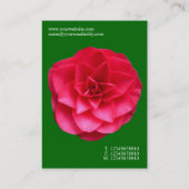 Minimale Blume - Rote Kamelien - Grüne Grüne Grüne Visitenkarte (Rückseite)