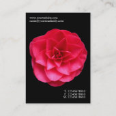Minimale Blume - Rotes Kamelien - Schwarz Visitenkarte (Rückseite)