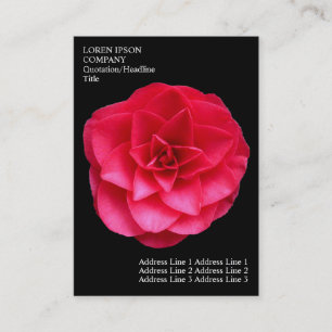 Minimale Blume - Rotes Kamelien - Schwarz Visitenkarte