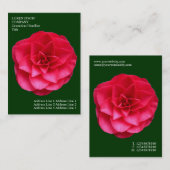 Minimale Blume - Rotes Kamelien - Tief grün Visitenkarte (Vorne/Hinten)