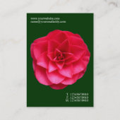 Minimale Blume - Rotes Kamelien - Tief grün Visitenkarte (Rückseite)