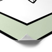 Minimale Blume Schwarze Linie Art Mandala Grüne Gr Poster (Ecke)