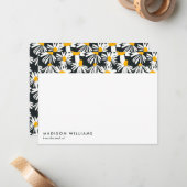 Minimale Blume Stilvolle moderne Notizkarte Mitteilungskarte (Vorderseite/Rückseite Beispiel)