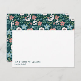 Minimale Blume Stilvolle moderne Notizkarte Mitteilungskarte