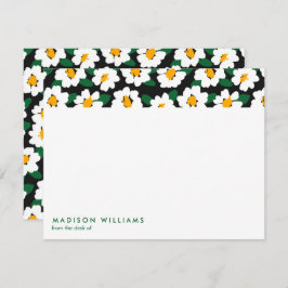 Minimale Blume Stilvolle moderne Notizkarte Mitteilungskarte