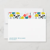 Minimale Blume Stilvolle moderne Notizkarte Mitteilungskarte (Vorderseite)