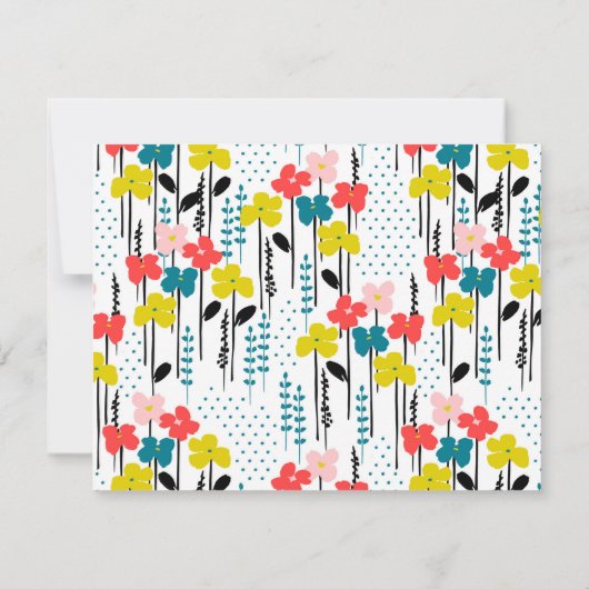 Minimale Blume Stilvolle moderne Notizkarte Mitteilungskarte (Rückseite)