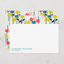 Minimale Blume Stilvolle moderne Notizkarte