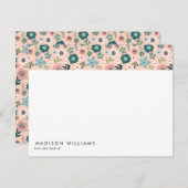 Minimale Blume Stilvolle moderne Notizkarte Mitteilungskarte (Vorne/Hinten)