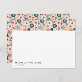 Minimale Blume Stilvolle moderne Notizkarte Mitteilungskarte