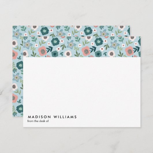 Minimale Blume Stilvolle moderne Notizkarte Mitteilungskarte (Vorne/Hinten)