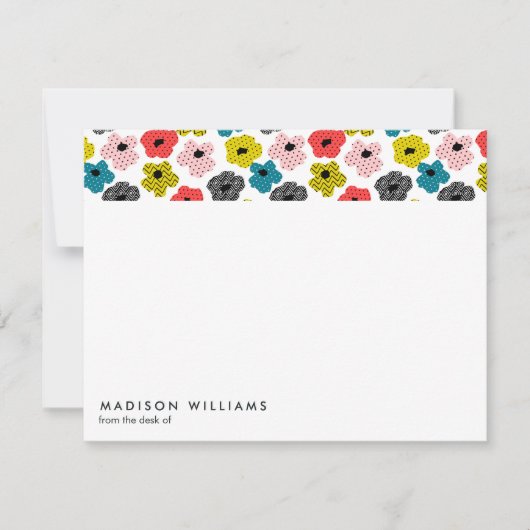 Minimale Blume Stilvolle moderne Notizkarte Mitteilungskarte (Vorderseite)