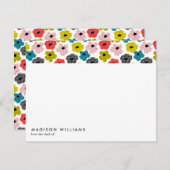 Minimale Blume Stilvolle moderne Notizkarte Mitteilungskarte (Vorne/Hinten)