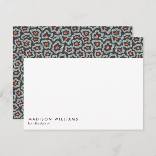 Minimale Blume Stilvolle moderne Notizkarte Mitteilungskarte (Vorne/Hinten)