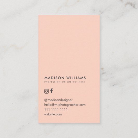 Minimale Blume Stilvolle Trendy Modern Business Ca Visitenkarte (Rückseite)