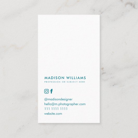 Minimale Blume Stilvolle Trendy Modern Business Ca Visitenkarte (Rückseite)