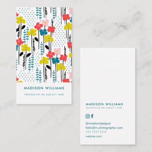 Minimale Blume Stilvolle Trendy Modern Business Ca Visitenkarte (Vorne/Hinten)