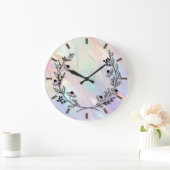 Minimale Blume Wall Clock Große Wanduhr (Zuhause)