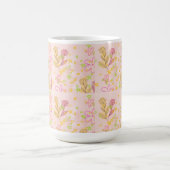 Minimale Blumen-Doodle-Muster -Pastellfarben-Kunst Kaffeetasse (Mittel)