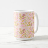Minimale Blumen-Doodle-Muster -Pastellfarben-Kunst Kaffeetasse (VorderseiteRechts)
