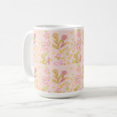 Minimale Blumen-Doodle-Muster -Pastellfarben-Kunst Kaffeetasse (Vorderseite Links)