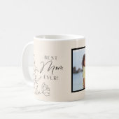 Minimale Blumen-Skript-Linie Kaffeetasse (Vorderseite Links)