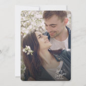 Minimale Blumenhochzeit, botanisches Orangen Foto Einladung (Rückseite)