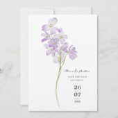 Minimale Blumenhochzeit Save The Date (Vorderseite)