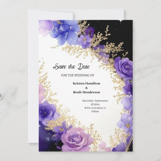 Minimale Blumenhochzeit Sichern Sie die Datumskart Save The Date (Vorderseite)