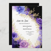 Minimale Blumenhochzeit Sichern Sie die Datumskart Save The Date (Vorne/Hinten)