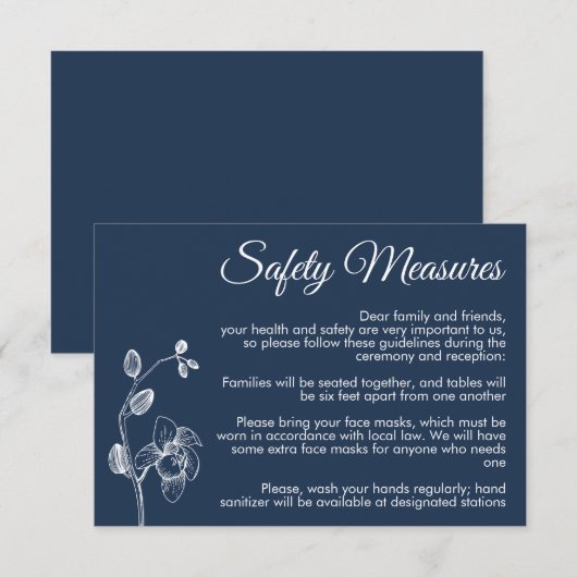 Minimale Blumenorchideen moderne Sicherheitsmaßnah Begleitkarte (Vorne/Hinten)