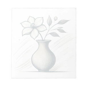 Minimale Blumenvase Linienkunst Elegante Blumenski Notizblock