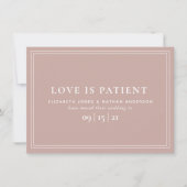 Minimale Blush-Änderung des Datums Hochzeitverläng Save The Date (Vorderseite)
