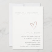 Minimale Blush Herz jedes Jahr Jahrestag Einladung (Vorderseite)