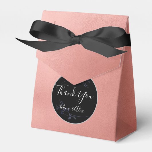 Minimale Blush und Schwarz Custom Wedding Geschenkschachtel (Vorderseite)