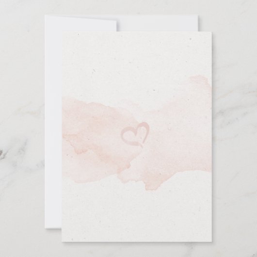Minimale Blushing Peach Virtual Wedding Einladung (Rückseite)