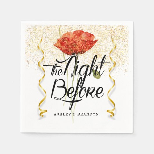 Minimale Blüte Die Nacht vor der Probe Napkins Serviette (Vorderseite)