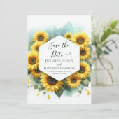 Minimale Blütenblütenhochzeit Save The Date (Stehend Vorderseite)