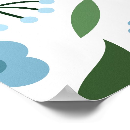 Minimale Blütenfeder Poster (Ecke)