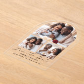 Minimale Bogenform 3-Foto Collage Save the Date Acryleinladungen (Ablage )