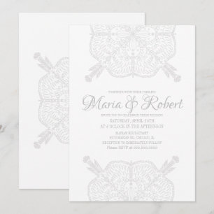 Minimale bohemianische Mandala-Kunst Boho-Hochzeit Einladung