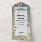 Minimale Bohemisch-graue Abstrakte künstlerische H All In One Einladung (Innen Boden)