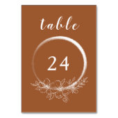 Minimale Bohemische Burnt Sienna Tischnummer Card (Rückseite)
