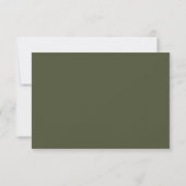Minimale Bohemische Olive Green Wedding RSVP Card (Rückseite)